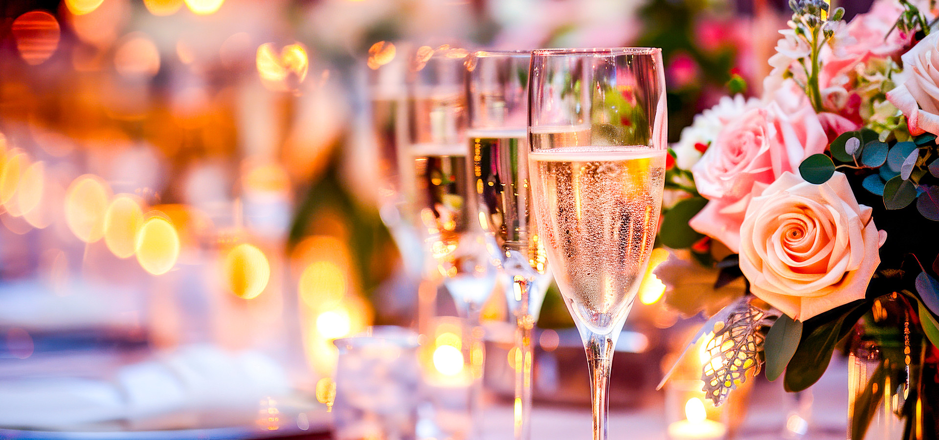 Table set for wedding reception